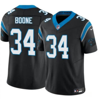 Youth Carolina Panthers #34 Mike Boone Black 2024 F.U.S.E Vapor Untouchable Limited Stitched Jersey