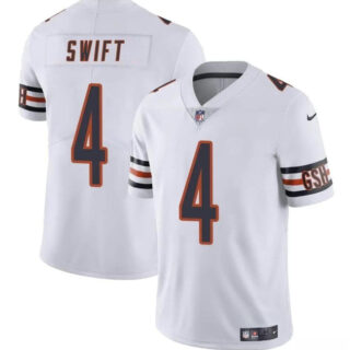 Youth Chicago Bears #4 D'Andre Swift White Vapor Stitched Football Jersey