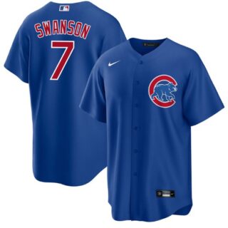 Youth Chicago Cubs #7 Dansby Swanson Royal Cool Base Stitched Baseball Jersey