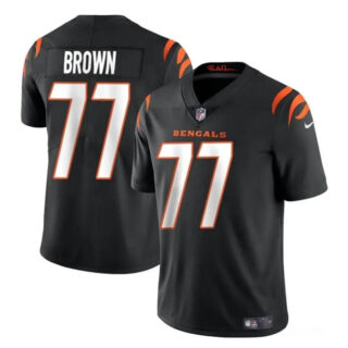 Youth Cincinnati Bengals #77 Trent Brown Black Vapor Untouchable Limited Stitched Jersey