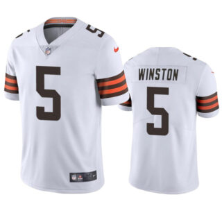 Youth Cleveland Browns #5 Jameis Winston White Vapor Limited Stitched Football Jersey