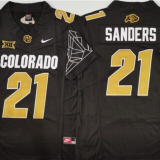 Youth Colorado Buffaloes #21 Shilo Sanders Black 2024 With Big 12 XII Patch 2024 F.U.S.E. Stitched Football Jersey