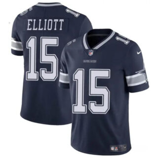 Youth Dallas Cowboys #15 Ezekiel Elliott Navy Vapor Untouchable Limited Stitched Football Jersey
