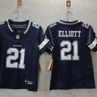 Youth Dallas Cowboys #21 Ezekiel Elliott Navy 2023 F.U.S.E. Limited Stitched Football Jersey