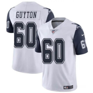 Youth Dallas Cowboys #60 Tyler Guyton White 2024 Draft Color Rush Limited Stitched Football Jersey