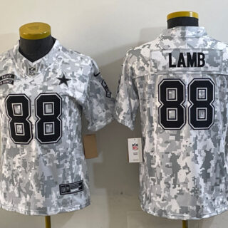Youth Dallas Cowboys #88 CeeDee Lamb 2024 F.U.S.E Arctic Camo Salute To Service Limited Stitched Football Jerseys
