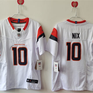 Youth Denver Broncos #10 Bo Nix White 2024 F.U.S.E Stitched Jersey