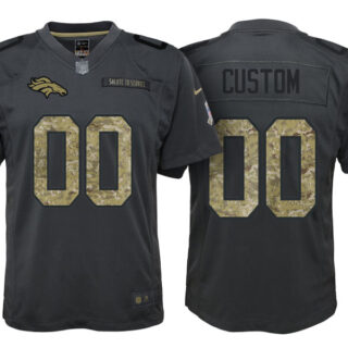 Youth Denver Broncos Anthracite Customized Camo 2016 Salute to Service Jersey