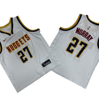 Youth Denver Nuggets #27 Jamal Murray White Stitched Basketball Jersey