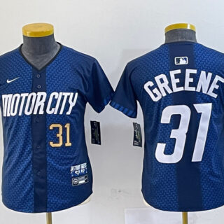 Youth Detroit Tigers #31 Riley Greene 2024 Navy City Connect Cool Base Limited Stitched Jerseys