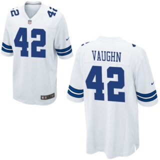 Men's Deuce Vaughn #42 Dallas Cowboys White Color Game Jersey