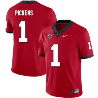 Youth Georgia Bulldogs #1 George Pickens Red Stitched Football Jersey