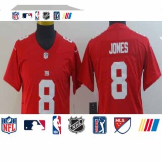 Youth Giants 8 Daniel Jones Red Youth Inverted Legend Limited Jersey