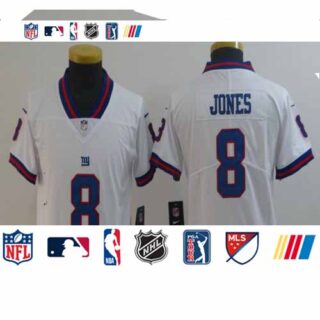 Youth Giants 8 Daniel Jones White Youth Color Rush Limited Jersey