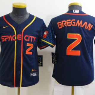 Youth Houston Astros #2 Alex Bregman 2022 Navy City Connect Stitched Jersey