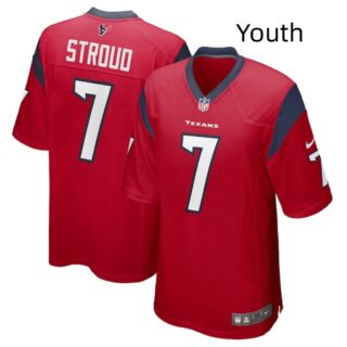 Youth Houston Texans #7 C.J. Stroud Red Stitched Game Jersey