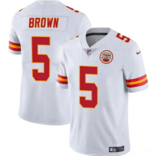 Youth Kansas City Chiefs #5 Hollywood Brown White Vapor Untouchable Limited Stitched Football Jersey