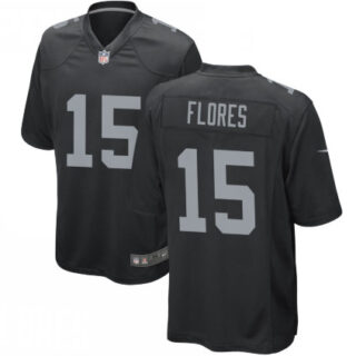 Youth Las Vegas Raiders 15 Tom Flores Black Jersey