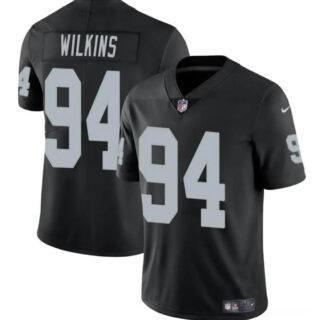 Youth Las Vegas Raiders #94 Christian Wilkins Black Stitched Football Jersey