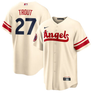 Youth Los Angeles Angels #27 Mike Trout 2022 Cream City Connect Stitched Jerseys