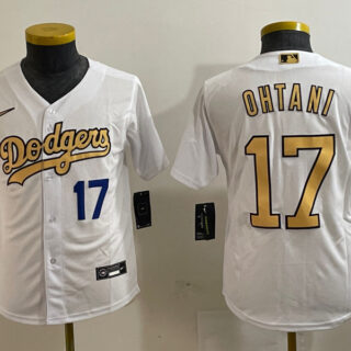 Youth Los Angeles Dodgers #17 Shohei Ohtani White Flex Base Stitched Baseball Jersey
