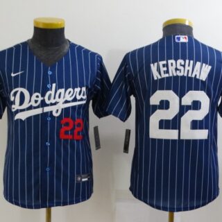 Youth Los Angeles Dodgers #22 Clayton Kershaw Blue Stitched Jersey