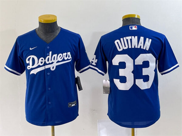 Youth Los Angeles Dodgers #33 James Outman Royal Stitched Baseball Jersey
