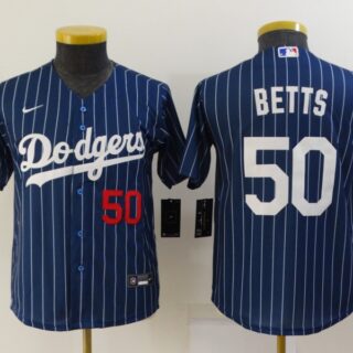 Youth Los Angeles Dodgers #50 Mookie Betts Blue Stitched Jersey