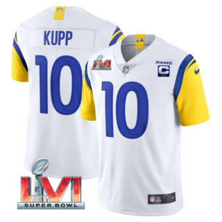 Youth Los Angeles Rams #10 Cooper Kupp White 2022 With C Patch Super Bowl LVI Vapor Untouchable Limited Stitched Jersey