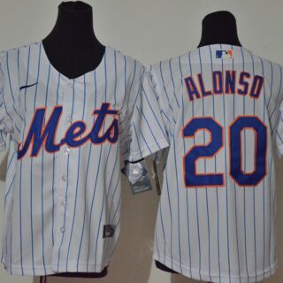 Youth Mets 20 Pete Alonso White Youth Nike Cool Base Jersey