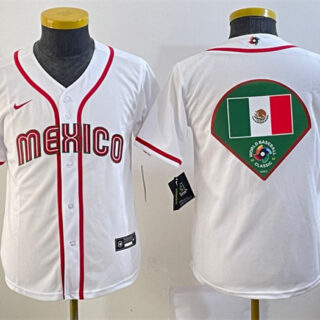 Youth Mexico Baseball 2023 Red Big Logo World Baseball Classic Stitched Jerseys