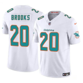 Youth Miami Dolphins #20 Jordyn Brooks White 2024 F.U.S.E Vapor Limited Stitched Jersey