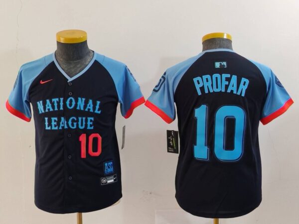 Youth National League #10 Jurickson Profar Navy 2024 All-Star Limited Stitched Baseball Jerseys