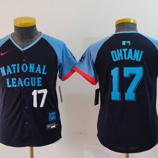 Youth National League #17 Shohei Ohtani Navy 2024 All-Star Limited Stitched Baseball Jerseys