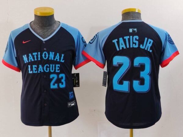 Youth National League #23 Fernando Tatis Jr. Navy 2024 All-Star Limited Stitched Baseball Jerseys
