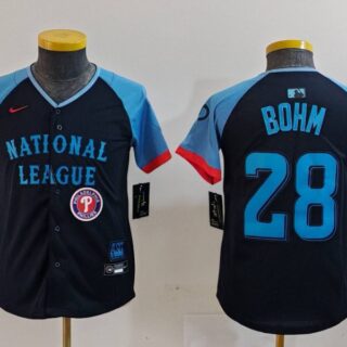 Youth National League #28 Alec Bohm Navy 2024 All-Star Limited Stitched Baseball Jerseys