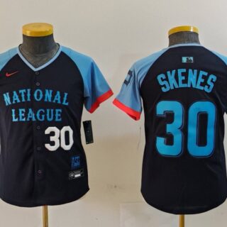 Youth National League #30 Paul Skenes Navy 2024 All-Star Limited Stitched Baseball Jerseys