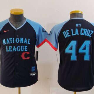 Youth National League #44 Elly De La Cruz Navy 2024 All-Star Limited Stitched Baseball Jerseys