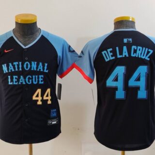 Youth National League #44 Elly De La Cruz Navy 2024 All-Star Limited Stitched Baseball Jerseys