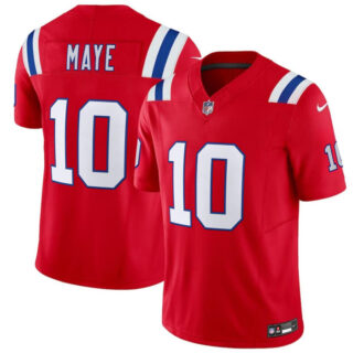 Youth New England Patriots #10 Drake Maye Red 2024 Draft F.U.S.E. Vapor Limited Stitched Football Jersey