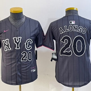 Youth New York Mets #20 Pete Alonso Graphite 2024 City Connect Limited Stitched Baseball Jersey