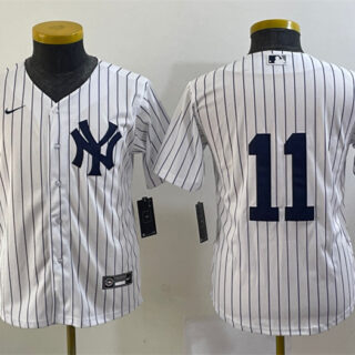 Youth New York Yankees #11 Anthony Volpe White Cool Base Stitched Baseball JerseyS