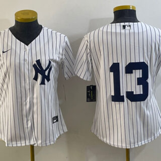 Youth New York Yankees #13 Alex Rodriguez White Cool Base Stitched Baseball Jersey