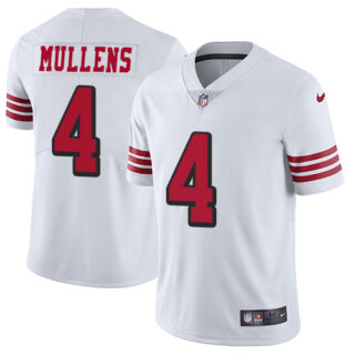 Youth Nike 49ers #4 Nick Mullens White Rush Youth Stitched NFL Vapor Untouchable Limited Jersey