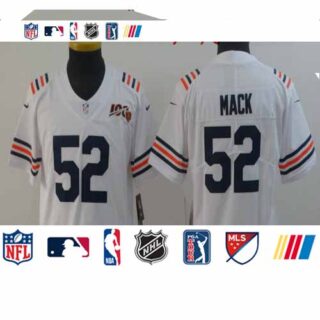 Youth Nike Bears 52 Khalil Mack White Youth 2019 100th Season Alternate Classic Vapor Untouchable Limited Jersey