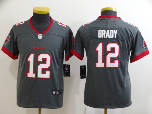 Youth Nike Buccaneers 12 Tom Brady Gray Youth New 2020 Vapor Untouchable Limited Jersey