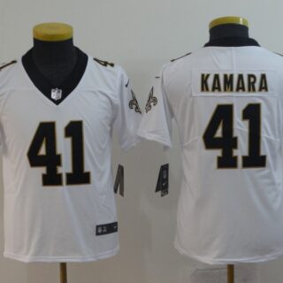 Youth Nike Saints 41 Alvin Kamara White Youth Vapor Untouchable Limited Jersey