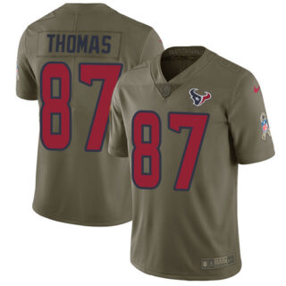 Youth Nike Texans #87 Demaryius Thomas Olive Youth Stitched NFL Limited 2017 Salute to Service Jersey