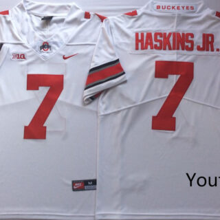 Youth Ohio State Buckeyes 7 Dwayne Haskins Jr. White Youth College Football Jersey
