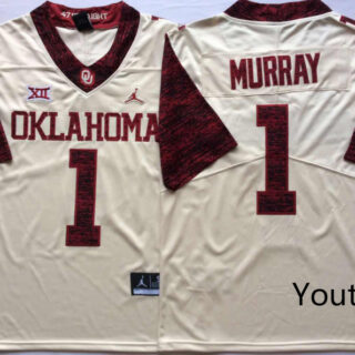 Youth Oklahoma Sooners 1 Kyler Murray White Youth 47 Game Winning Streak College Football Jersey